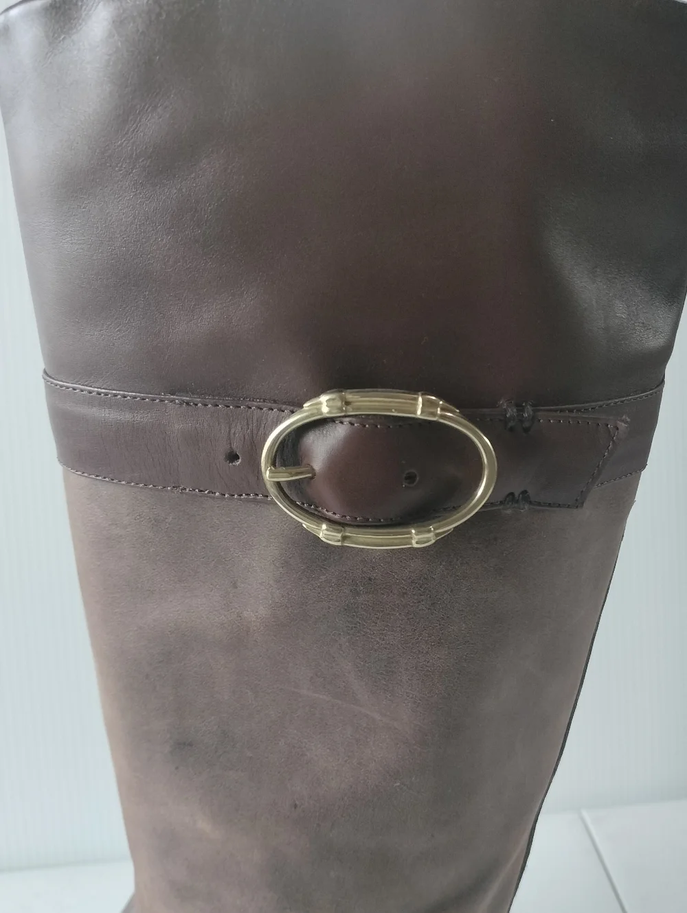 Johnston & Murphy Classic 7.5 Brown Faux Leather Riding Boots Office Chic Preppy